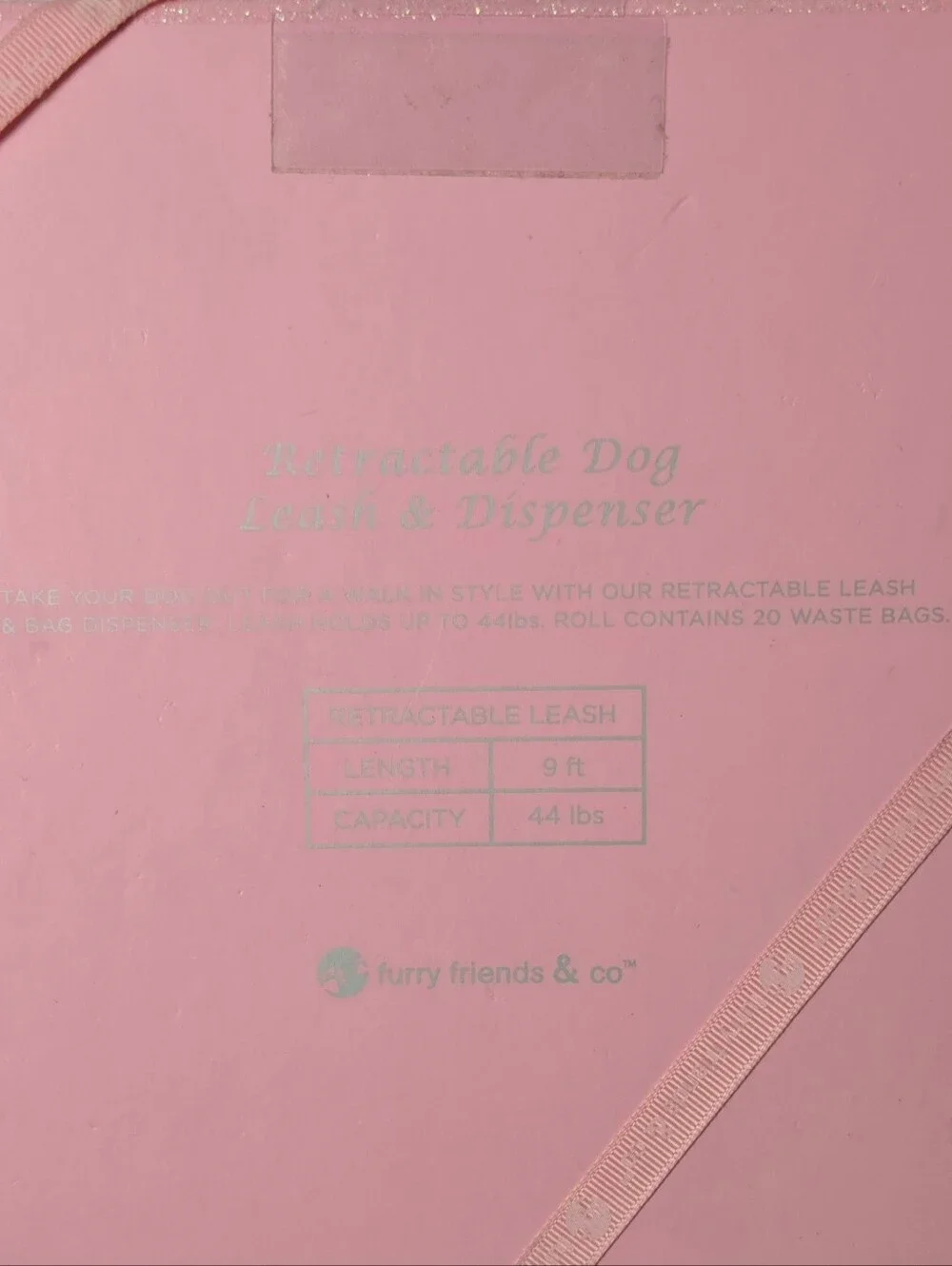 Pink Zebra Retractable Dog Leash & Waste Bag Dispenser Set